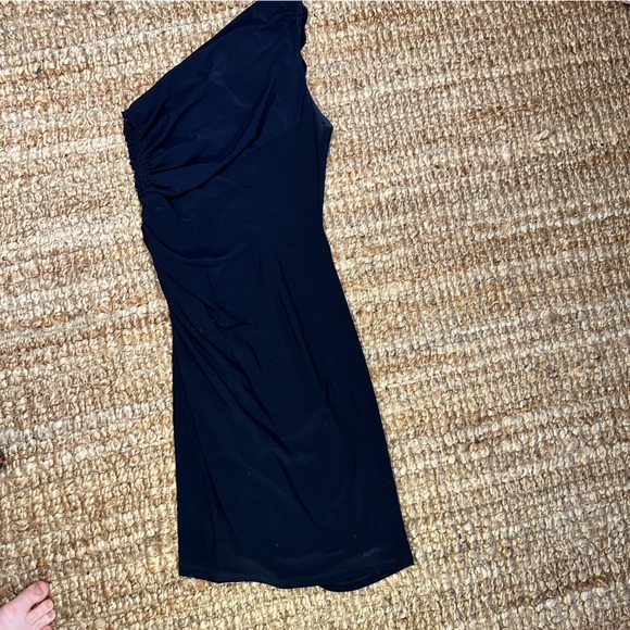 BETSY & ADAM one shoulder navy blue dress - Picture 5 of 16